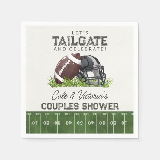 Voetbal Tailgate & Vieren Touchdown Koppels Servet (Voorkant)