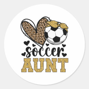 Voetbal tante Hart Voetbal tante van een voetballe Ronde Sticker
