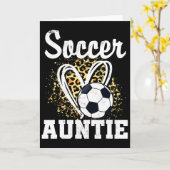 Voetbal Tante Luipaard Hart Kaart (Gele Bloem)