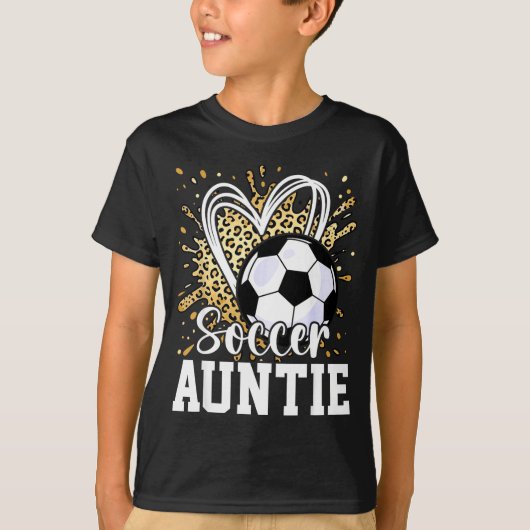 Voetbal tante luipaard hart  t-shirt (Voorkant)