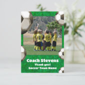 Voetbal Team Foto Voetballen Voetbal coach Bedankkaart (Staand voorkant)