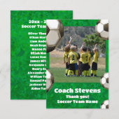 Voetbal Team Foto Voetballen Voetbal coach Bedankkaart (Voorkant / Achterkant)