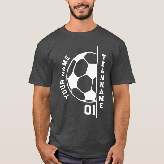 Voetbal Team Mam Papa Speler Naam Football Speler T-shirt (Voorkant)