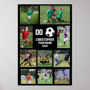 Voetbal Team Naam Fotocollage Poster