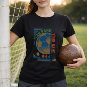 Voetbal Team Naam Speler Nummer Moderne Bal T-shirt