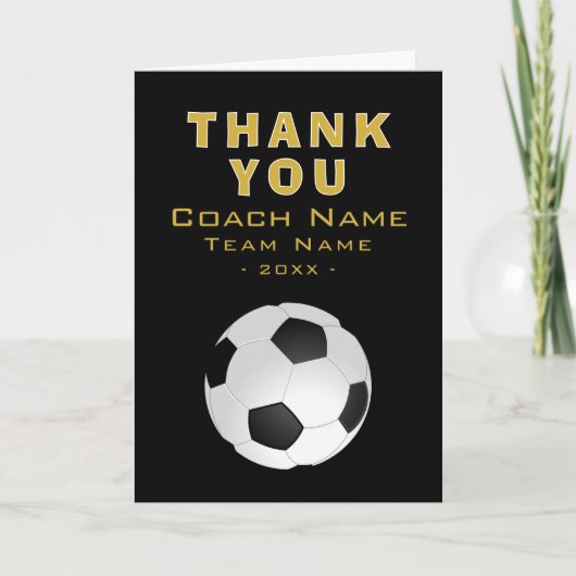Voetbal Team Speler Coach Bedankkaart (Voorkant)