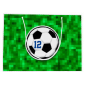 Voetbal Team Speler NUMMER Green Grass Fun Groot Cadeauzakje (Achterkant)