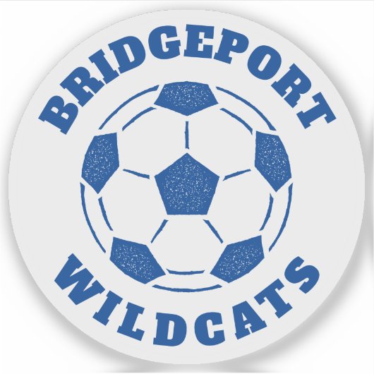 Voetbal teamnaam blauw sticker (Voorkant)