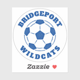 Voetbal teamnaam blauw sticker