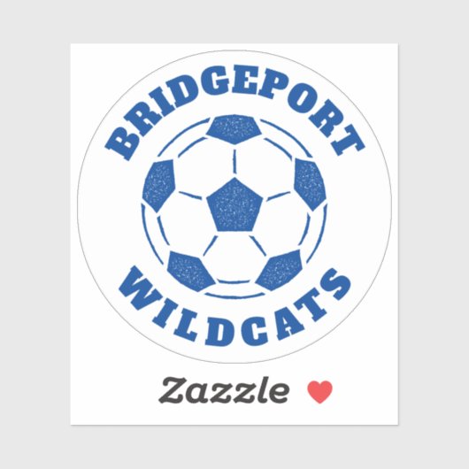 Voetbal teamnaam blauw sticker (Vel)