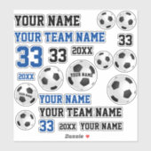 Voetbal teamnaam Football Voetbalspeler Sticker (Vel)