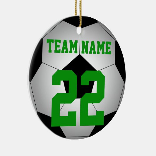 Voetbal teamnaam gepersonaliseerd keramisch ornament (Rechts)