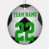 Voetbal teamnaam gepersonaliseerd keramisch ornament (Links)