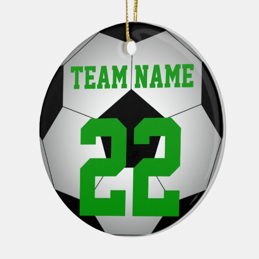Voetbal teamnaam gepersonaliseerd keramisch ornament (Links)