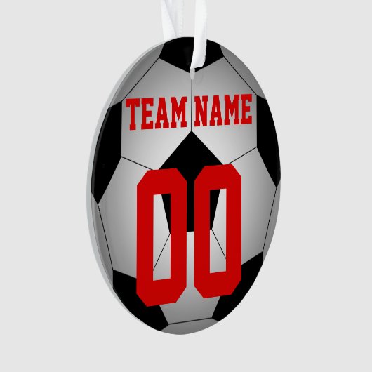Voetbal teamnaam gepersonaliseerd ornament (voorkant)