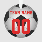 Voetbal teamnaam gepersonaliseerd ornament (voorkant)