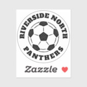 Voetbal teamnaam zwarte sticker (Vel)