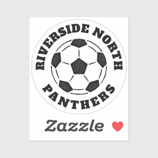 Voetbal teamnaam zwarte sticker (Vel)