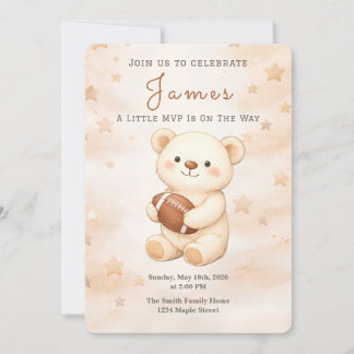 Voetbal Teddybeer Kleine MVP Baby Shower Kaart