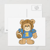 Voetbal Teddybeerontwerp Briefkaart (Voorkant / Achterkant)