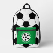 Voetbal Tekening met Aangepaste Sportnaam Bedrukte Rugzak (Voorkant)