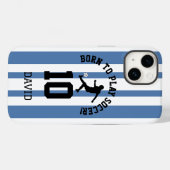 Voetbal tenue met pinstripes en rugnummer ontwerp Case-Mate iPhone case (Achterkant (horizontaal))