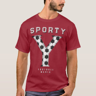 Voetbal Textuur Initiële Sportieve Typografie T-shirt