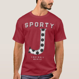 Voetbal Textuur Initiële Sportieve Typografie T-shirt