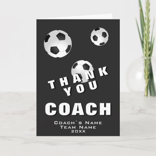 Voetbal Thank you Coach Kaart (Voorkant)