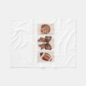 Voetbal Thanksgiving Kalkoen En Touchdowns Fall Vr Fleece Deken (Voorkant (Horizontaal))