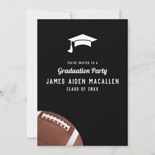 Voetbal thema afstudeerfeest kaart (Voorkant)