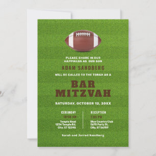 Voetbal Thema Bar Mitzvah Uitnodiging