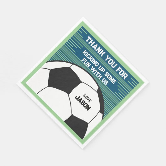 Voetbal Thema Dank u Verjaardag Party Paper Servet (Hoek)