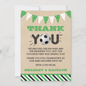 Voetbal Thema Gecoördineerd Baby shower Bedankkaart (Voorkant)