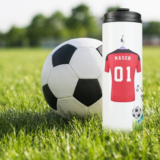 Voetbal Thema | Gepersonaliseerd Thermosbeker