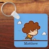 Voetbal Thema Gepersonaliseerde Sleutelhanger Gift (Voorkant)