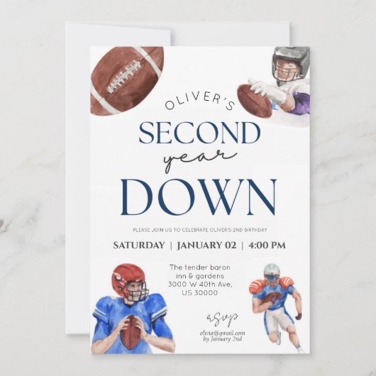 Voetbal thema jongen 2e verjaardag tweede jaar  kaart (Voorkant)