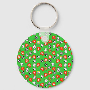 Voetbal Thema met Rode Shirts Sleutelhanger