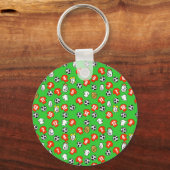 Voetbal Thema met Rode Shirts Sleutelhanger (Voorkant)