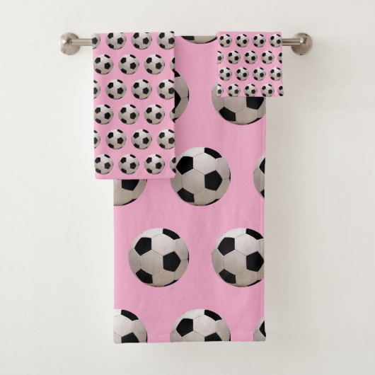 Voetbal Thema Roze Bad Handdoek (Insitu)