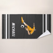 Voetbal Thema Speler Illustratie Sport Team Zwart Badhanddoek (Badhanddoek)