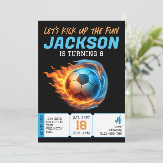 Voetbal Thema Verjaardagsfeest Atleet Verjaardag Kaart (Staand voorkant)