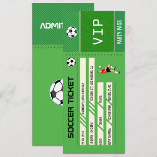 Voetbal Thema Verjaardagsfeest Ticket Ingang Kaart
