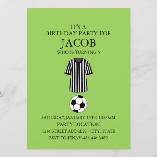 Voetbal Thema Verjaardagsfeest Uitnodiging