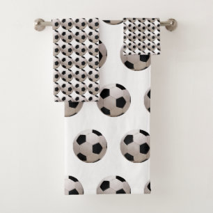 Voetbal Thema Wit Bad Handdoek