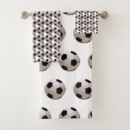 Voetbal Thema Wit Bad Handdoek (Insitu)