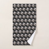 Voetbal Thema Zwart Bad Handdoek (Handdoek)