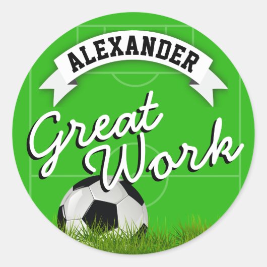 Voetbal thuisonderwijs ronde sticker (Voorkant)