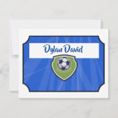 VOETBAL TICKET Bar Mitswa Bedankkaart Plat Kaart (Voorkant)