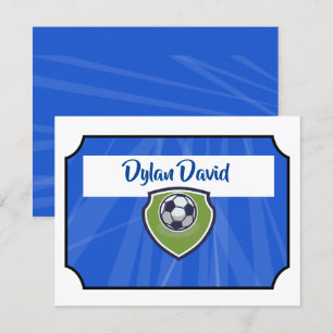 VOETBAL TICKET Bar Mitswa Dankkaart Plat Kaart